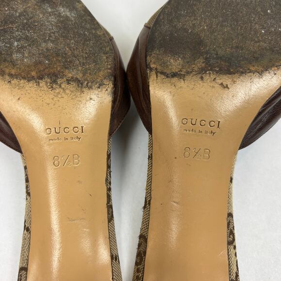 Vintage Gucci Tom Ford Monogram Cut Out Kitten Heels Mules Women's 8.5B - Picture 9 of 14